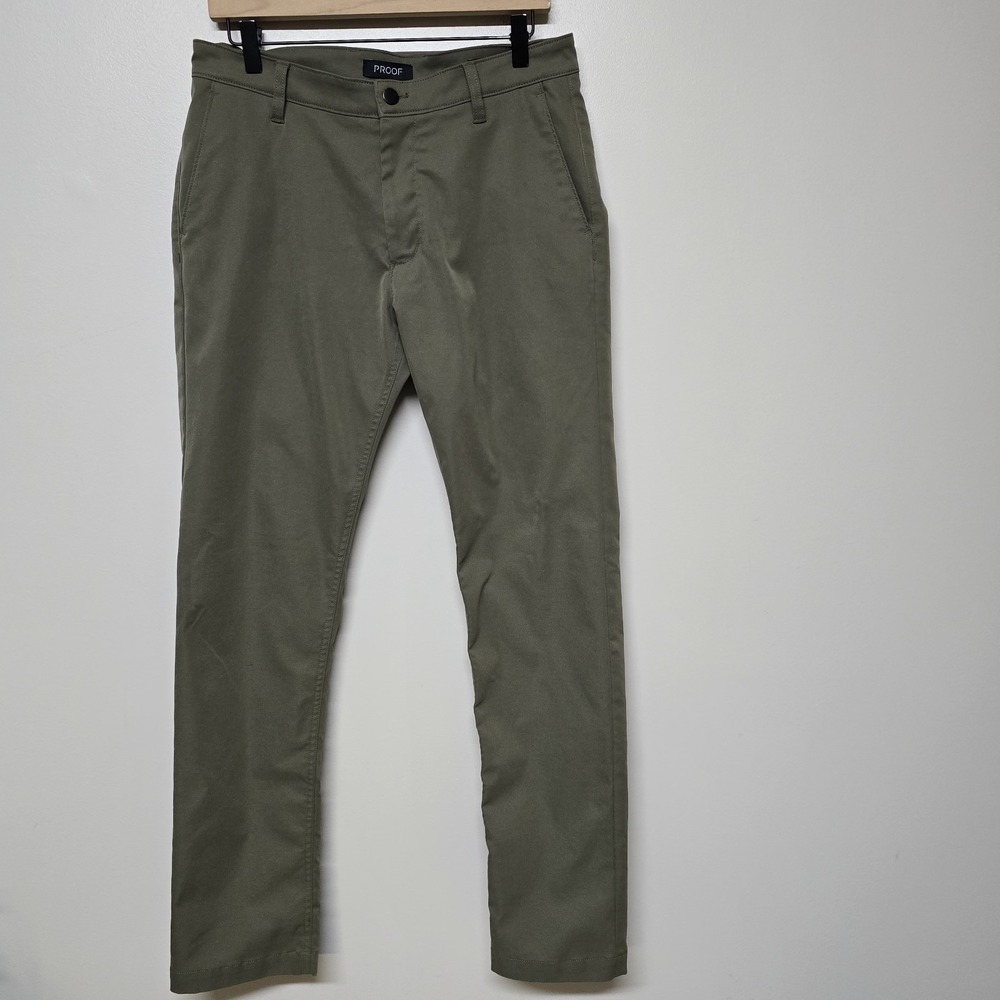 Proof Nomad Tech Chino Pants, Slim Straight Olive Green‎ 32 x 32 Huckberry